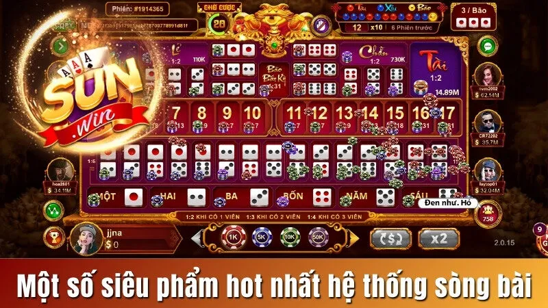 Một số siêu phẩm hot nhất tại hệ thống sòng bài trực tuyến 