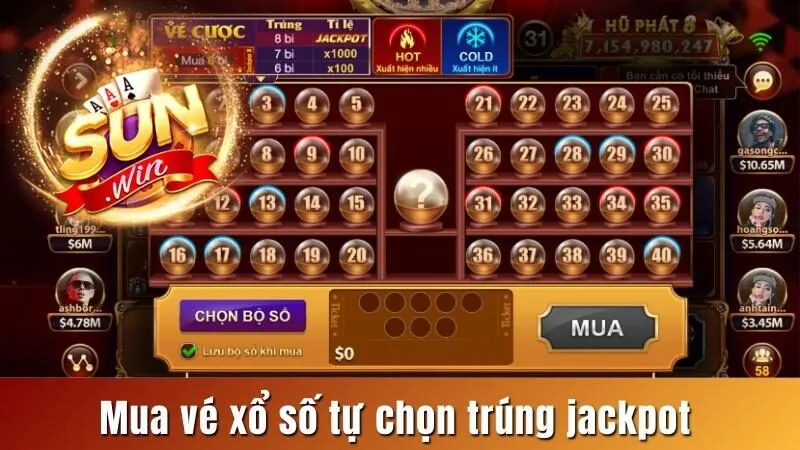 Mua vé xổ số tự chọn trúng jackpot tại cổng game